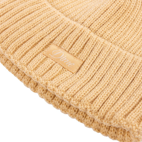 Dime Cursive Fold Beanie Bonnet - Sand - Streetart.fr
