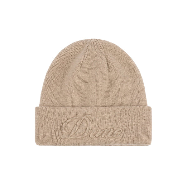 Dime Cursive Fold Beanie Bonnet - Tan - Streetart.fr
