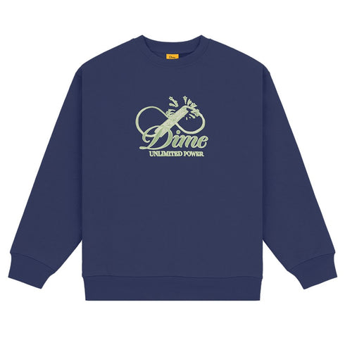 Dime Cursive Power Crewneck Sweatshirt - Night Blue - Streetart.fr