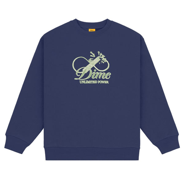 Dime Cursive Power Crewneck Sweatshirt - Night Blue - Streetart.fr