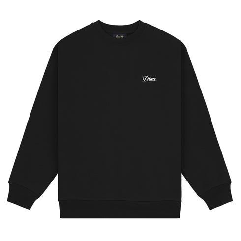 Dime Cursive Small Logo Crewneck Sweatshirt - Black - Streetart.fr