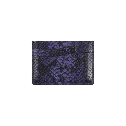 Dime Embossed Leather Cardholder - Purple Snake - Streetart.fr