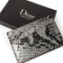 Dime Embossed Leather Cardholder - Silver Snake - Streetart.fr