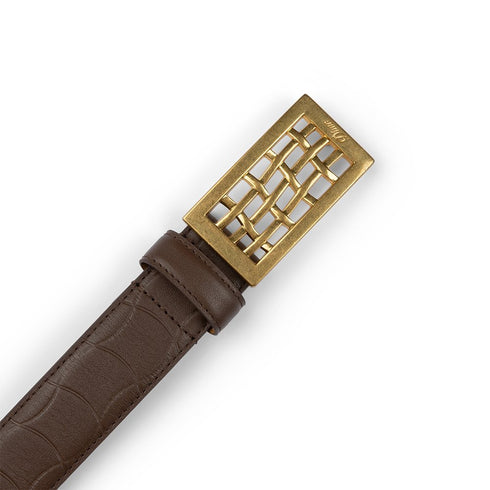 Dime Heavyweight Leather Belt Ceinture - Brown - Streetart.fr