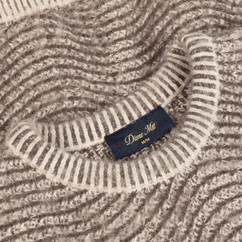 Dime Mohair Wave Knit Sweatshirt - Camel - Streetart.fr