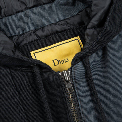 Dime Panel Denim Hooded Bomber Jacket - Charcoal - Streetart.fr