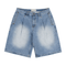 Dime Pleated Denim Short - Blue Washed - Streetart.fr