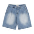 Dime Pleated Denim Short - Blue Washed - Streetart.fr