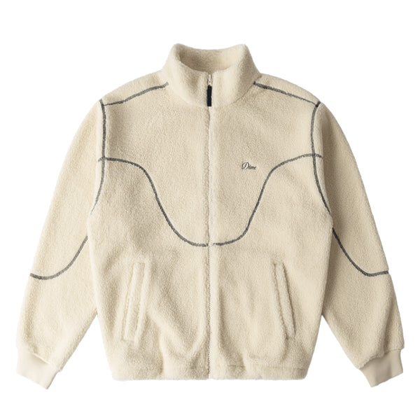 Dime Polar Fleece Sherpa Zip Jacket - Cream - Streetart.fr