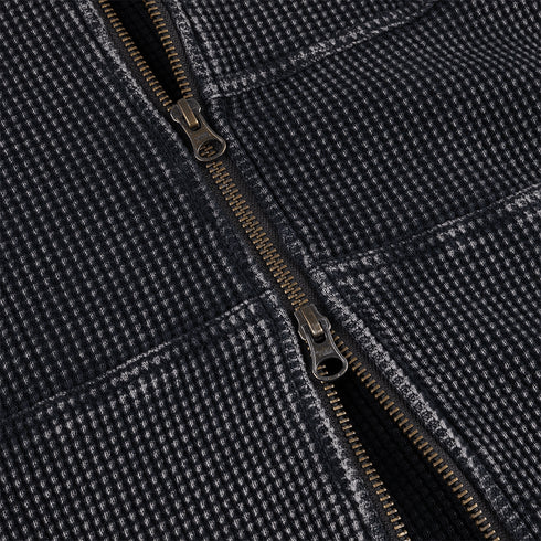 Dime Premium Waffle Zip Hoodie Sweat A Capuche - Faded Black - Streetart.fr