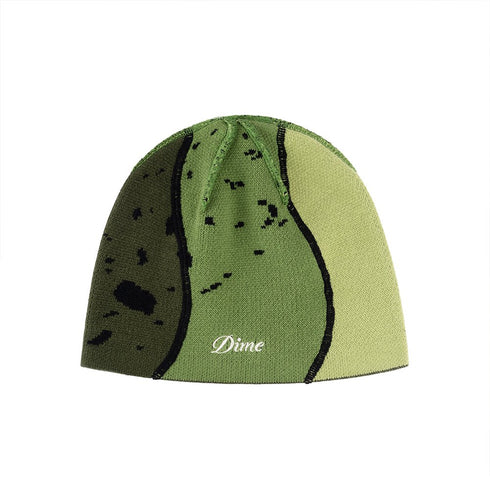 Dime Reverse Stitch Skully Beanie Bonnet - Green - Streetart.fr