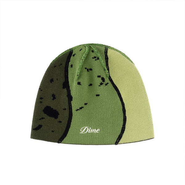 Dime Reverse Stitch Skully Beanie Bonnet - Green - Streetart.fr