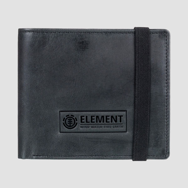 Element Strapper Leather Wallet Black - Streetart.fr
