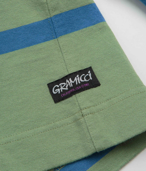 Gramicci Langdon Rugby Shirt - Olive / Blue - Streetart.fr