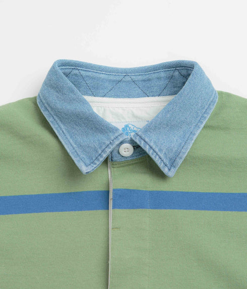 Gramicci Langdon Rugby Shirt - Olive / Blue - Streetart.fr