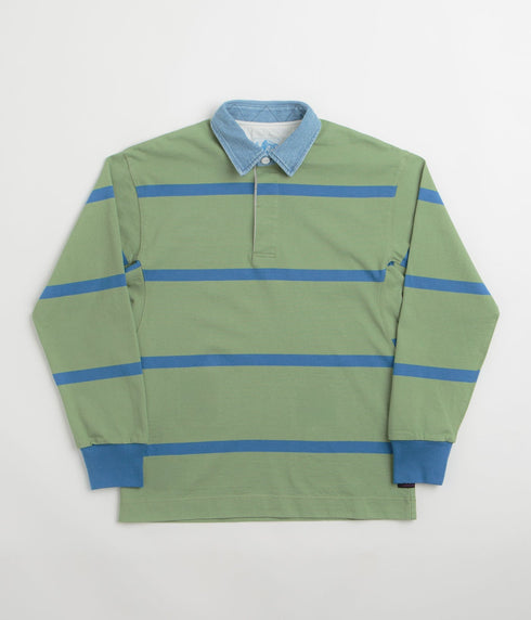 Gramicci Langdon Rugby Shirt - Olive / Blue - Streetart.fr