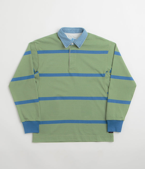 Gramicci Langdon Rugby Shirt - Olive / Blue - Streetart.fr