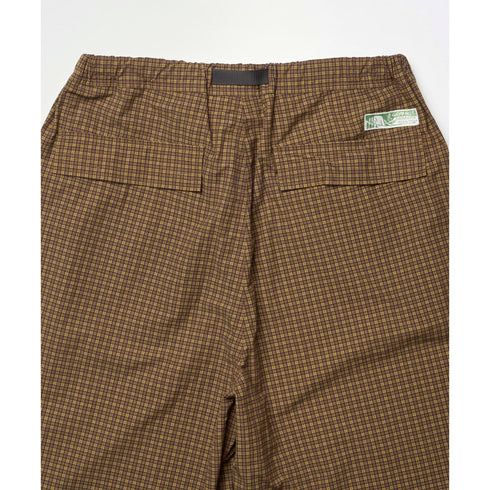 Gramicci Mini Check Nylon Pant - Brown Check - Streetart.fr