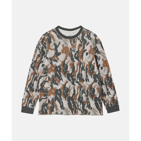 Gramicci Waffle Crew Ls T-Shirt - Bark Camo - Streetart.fr