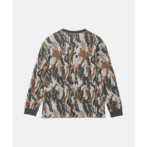 Gramicci Waffle Crew Ls T-Shirt - Bark Camo - Streetart.fr
