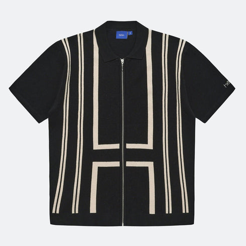 Helas Aldo Knit Full Zip - Black - Streetart.fr