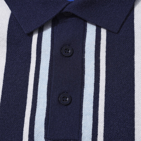 Helas Bronx Knit Polo - navy - Streetart.fr
