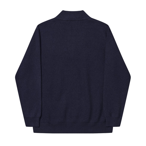 Helas Classic Quarter Zip Knit - Navy - Streetart.fr