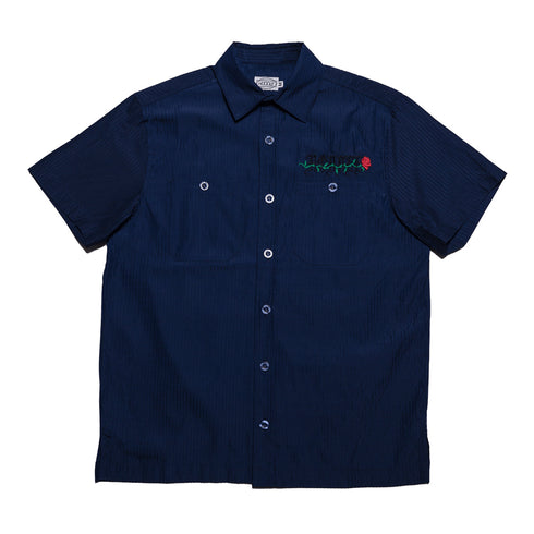 Hoodle Thorn Seersucker Chemise - Navy - Streetart.fr