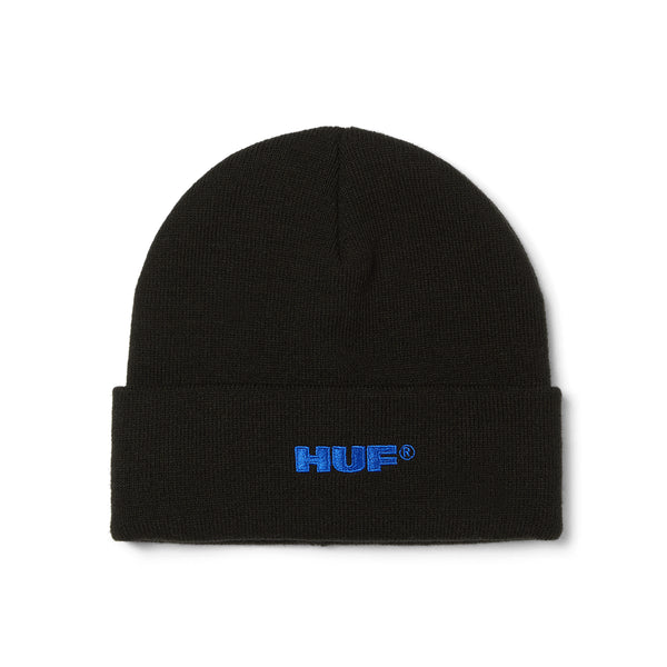 Huf All Caps Cuff Beanie Bonnet - Black - Streetart.fr