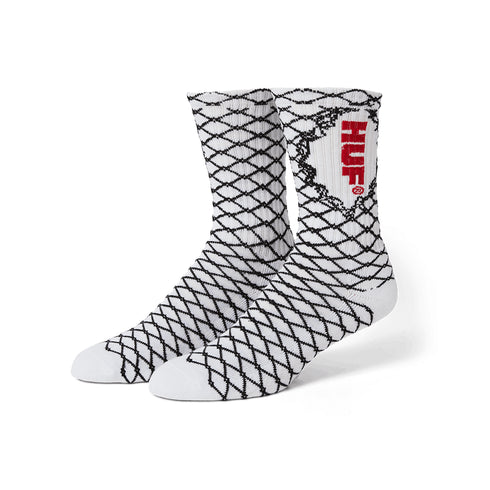 Huf Broken Fence Socks - White - Streetart.fr