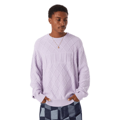 Huf Grid Sweat Crew Sweatshirt - Dust Purple - Streetart.fr