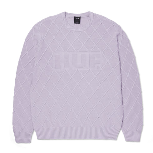 Huf Grid Sweat Crew Sweatshirt - Dust Purple - Streetart.fr