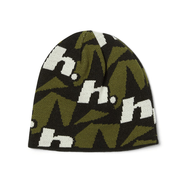 Huf H Star Repeat Skull Beanie Bonnet - Olive - Streetart.fr