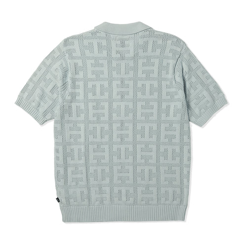 Huf Monogram Jacquard Sweater Zip Sweatshirt - Sky - Streetart.fr