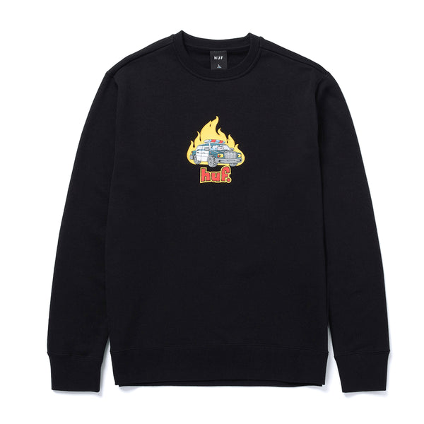 Huf Roasted Sweat Crew Black — sweatshirt