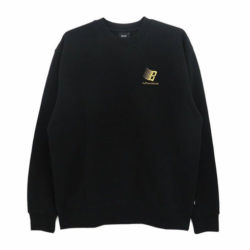 Huf X Bronze Sweat Huf X Bronze Sweat Crew - Black - Streetart.fr