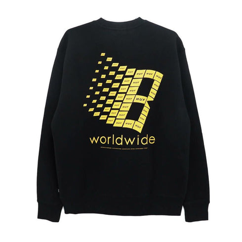 Huf X Bronze Sweat Huf X Bronze Sweat Crew - Black - Streetart.fr