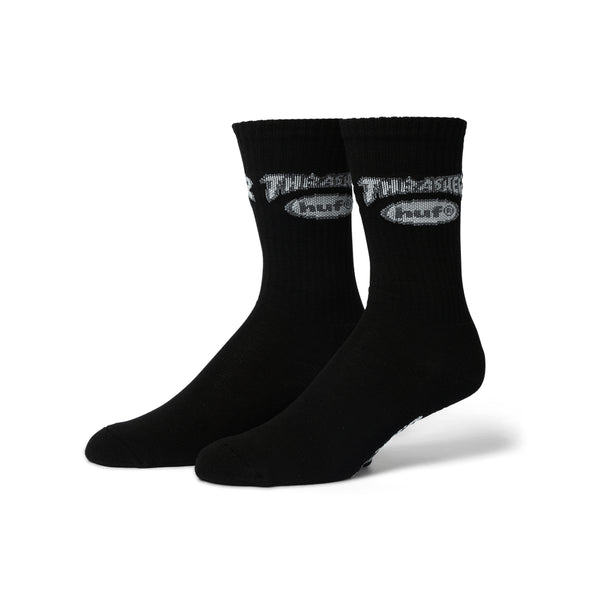 Huf X Thrasher Logo Socks - Black - Streetart.fr