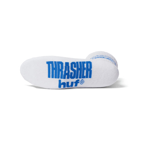Huf X Thrasher Logo Socks - White - Streetart.fr