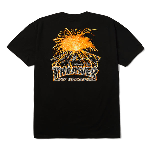 Huf X Thrasher Meltdown T - Shrit - Black - Streetart.fr
