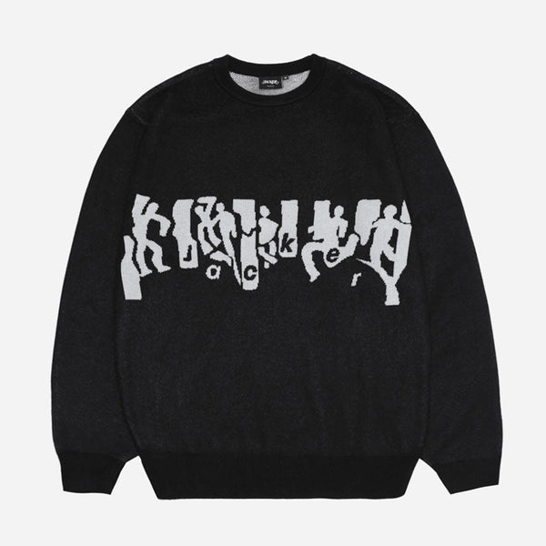 Jacker Mirror Maze Knit Crewneck - Black - Streetart.fr