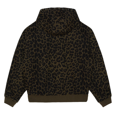 Obey Studded Zip Up Jacket - Dark Leopard