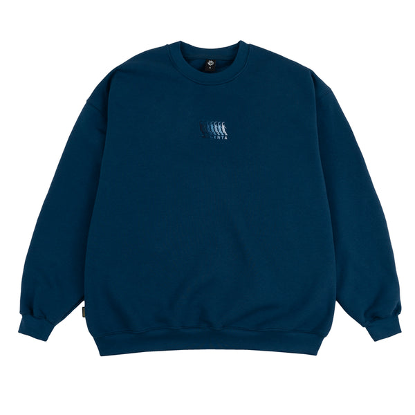 Magenta Sequence Crewneck Sweatshirt - Petrol Blue - Streetart.fr