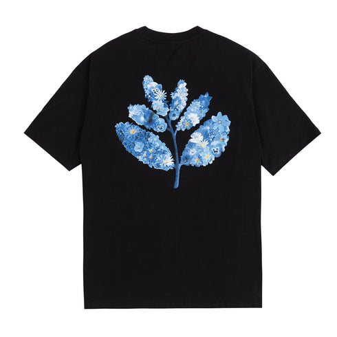 Magenta X Blue Flowers T-Shirt - Black - Streetart.fr