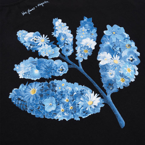 Magenta X Blue Flowers T-Shirt - Black - Streetart.fr