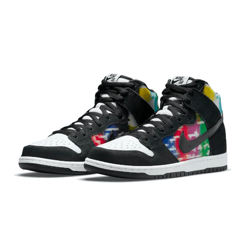 Nike SB Dunk High Pro Tv White/black - infrared - Streetart.fr