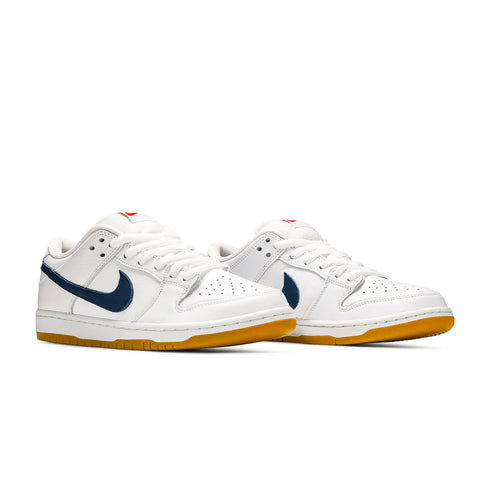 Nike SB Dunk Low Pro Iso White/navy - white - safety Orange - Streetart.fr