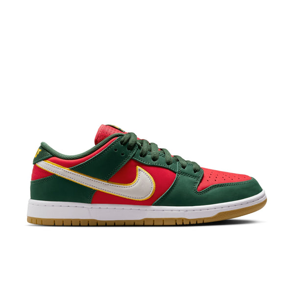 Nike SB Dunk Low Pro Prm Sonics Fir / White-University Gold-Fire Red - Streetart.fr