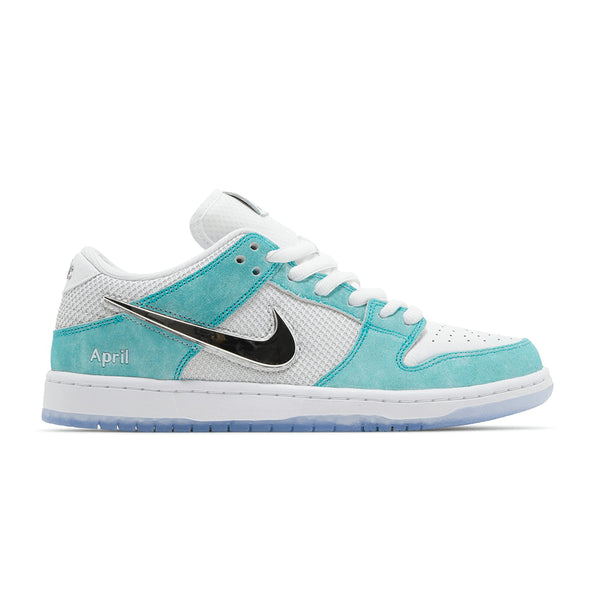 Nike Sb Dunk Low Pro Qs April - Racer Blue/Metallic Silver - White - Streetart.fr