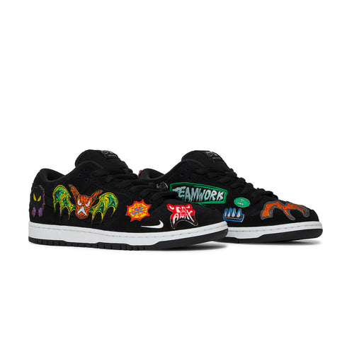 Nike SB Dunk Low Pro Qs Neckface - Black / White - multi - color - Streetart.fr